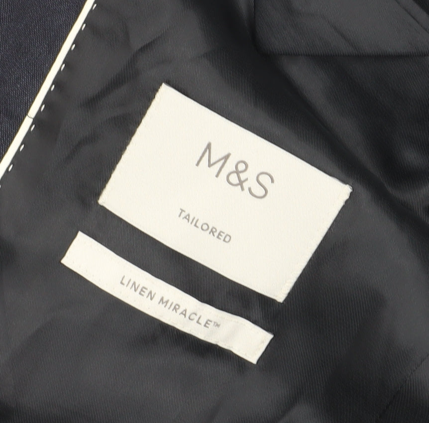 Marks and Spencer Men's Blue Blazer 38 Long
