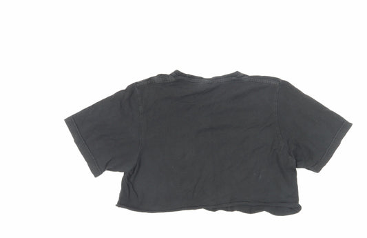 Adidas Women's Black Cropped Tee M Casual Sports Top