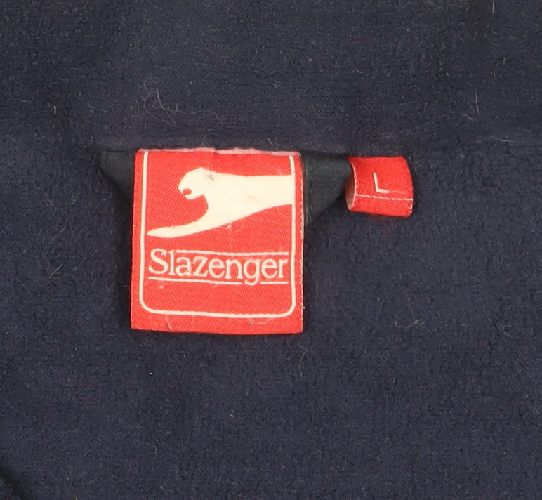Slazenger Men's Blue Jacket Lined Polyester Zip L