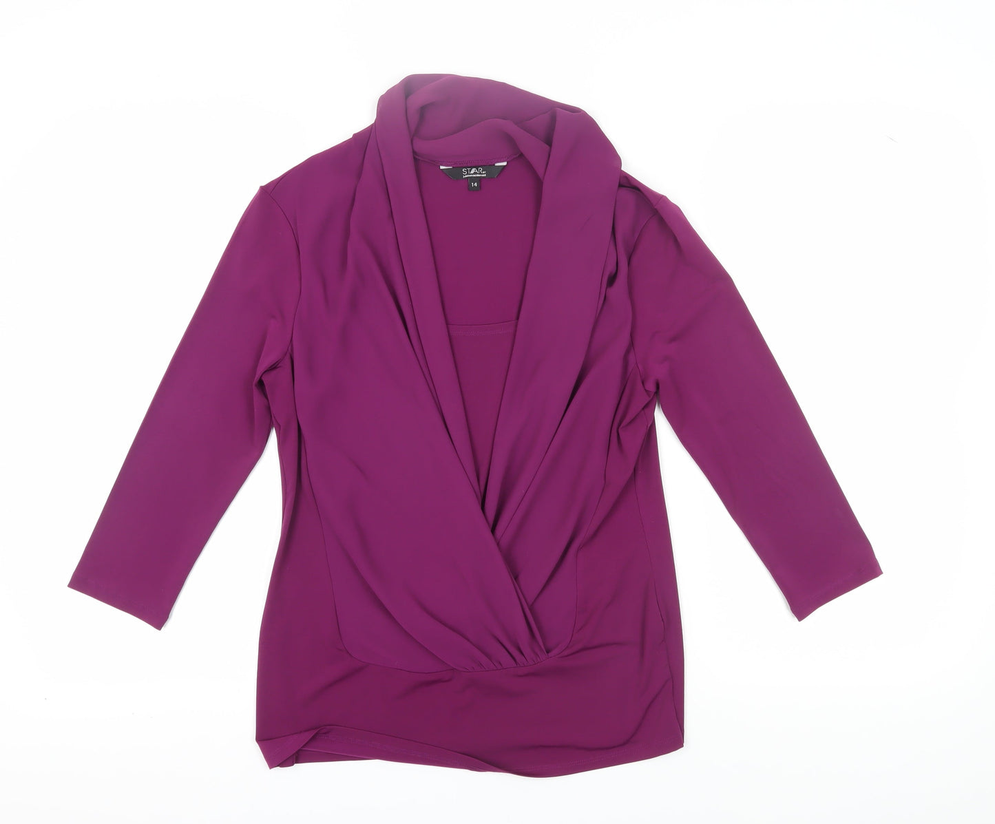 Star Women's Purple Wrap Blouse - Size 14