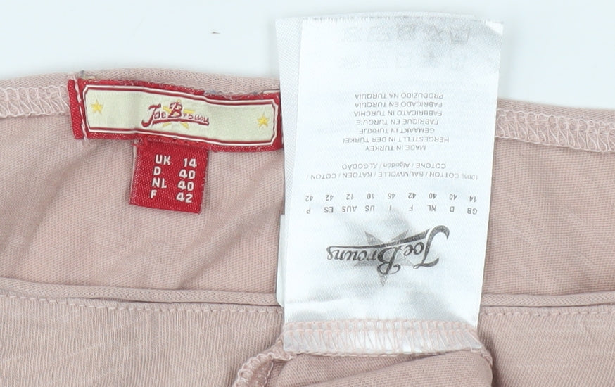 Joe Browns Women's Pink Boat Neck 3/4 Sleeve T-Shirt