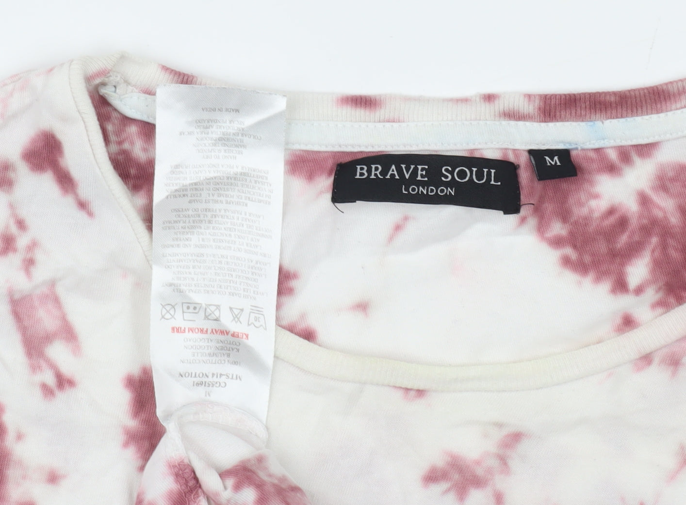 Brave Soul Unisex Multicoloured Tie-Dye T-Shirt M