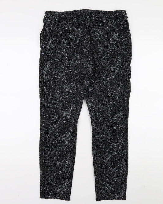 GAP Women's Black Slim Ankle Floral Trousers