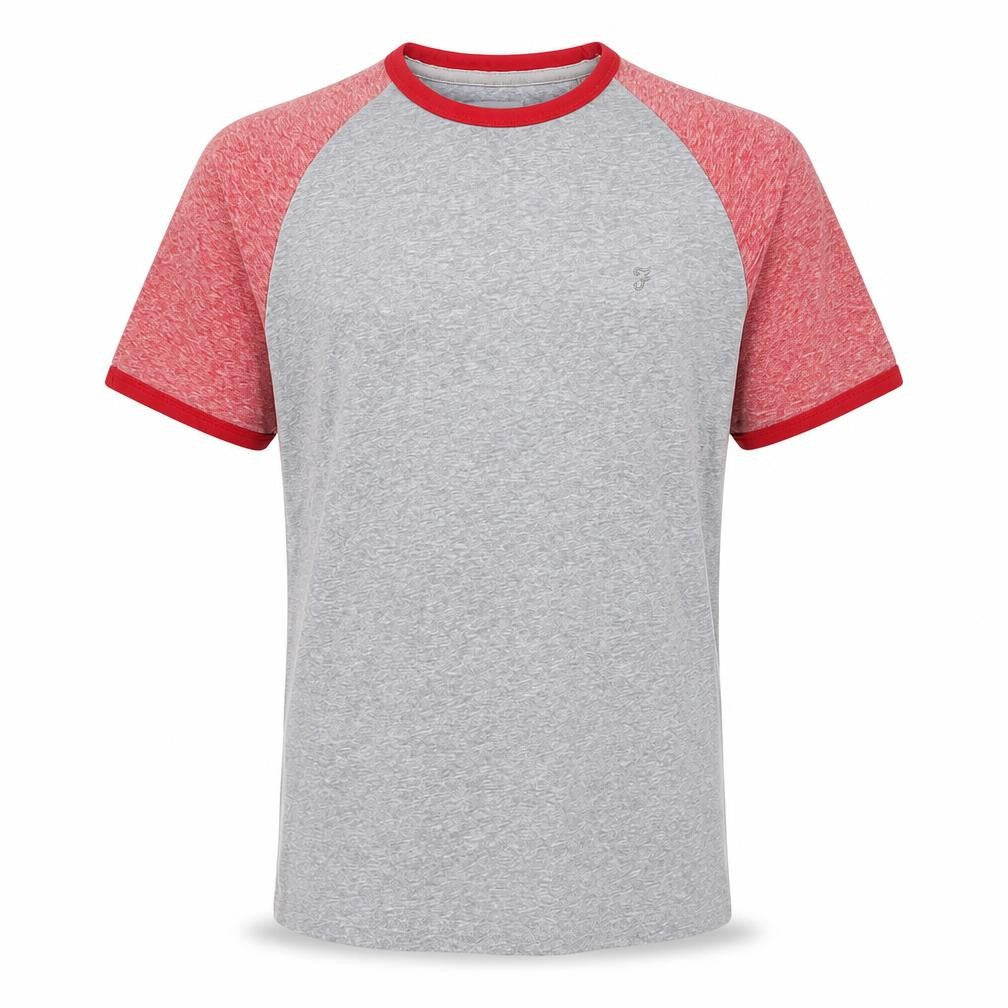 Farah Boys Grey Red Ringer T-Shirt - Size L