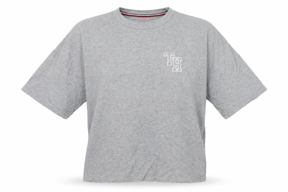 Unisex Adultss UK Size M Tommy Hilfiger Grey Cotton Blend T-Shirt