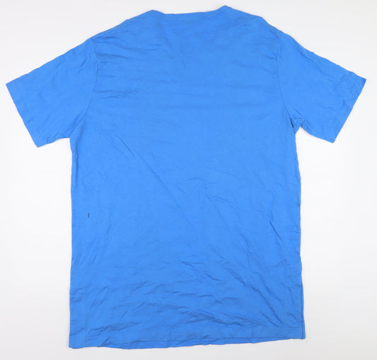 TCM Men's Blue Crew Neck Cotton T-Shirt XL