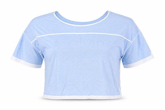 Womens UK Size M Calvin Klein Jeans Blue Cotton Blend T-Shirt