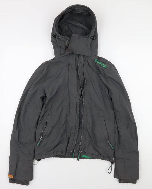 Superdry Men's Grey Hooded Windbreaker Jacket Small