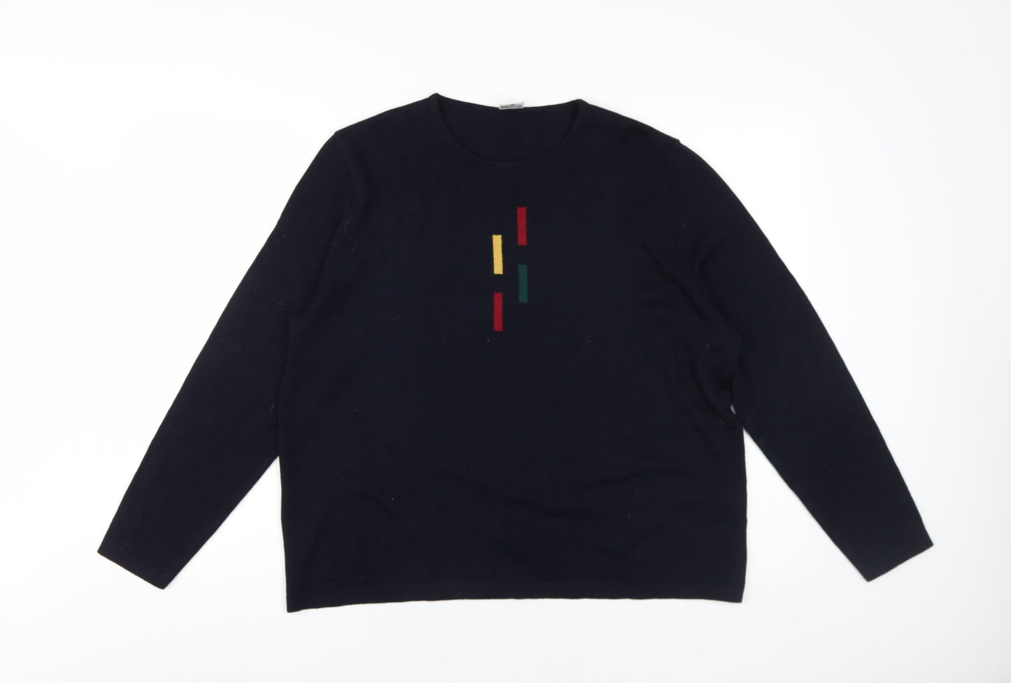 Lucia Men's Black Wool Blend Pullover, Size 18 Plus