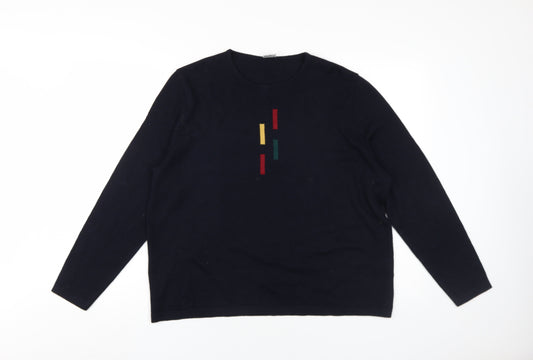 Lucia Men's Black Wool Blend Pullover, Size 18 Plus