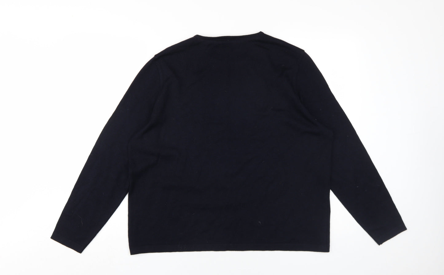 Lucia Men's Black Wool Blend Pullover, Size 18 Plus