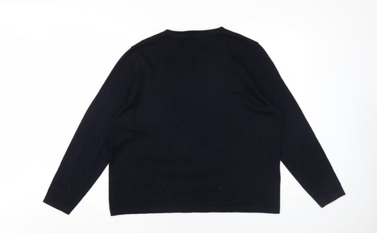 Lucia Men's Black Wool Blend Pullover, Size 18 Plus