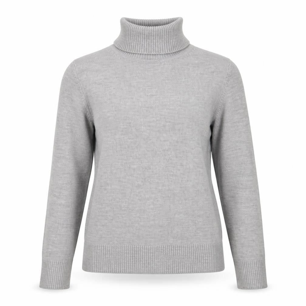 Front view of French Connection Women's Grey Roll Neck Jumper M