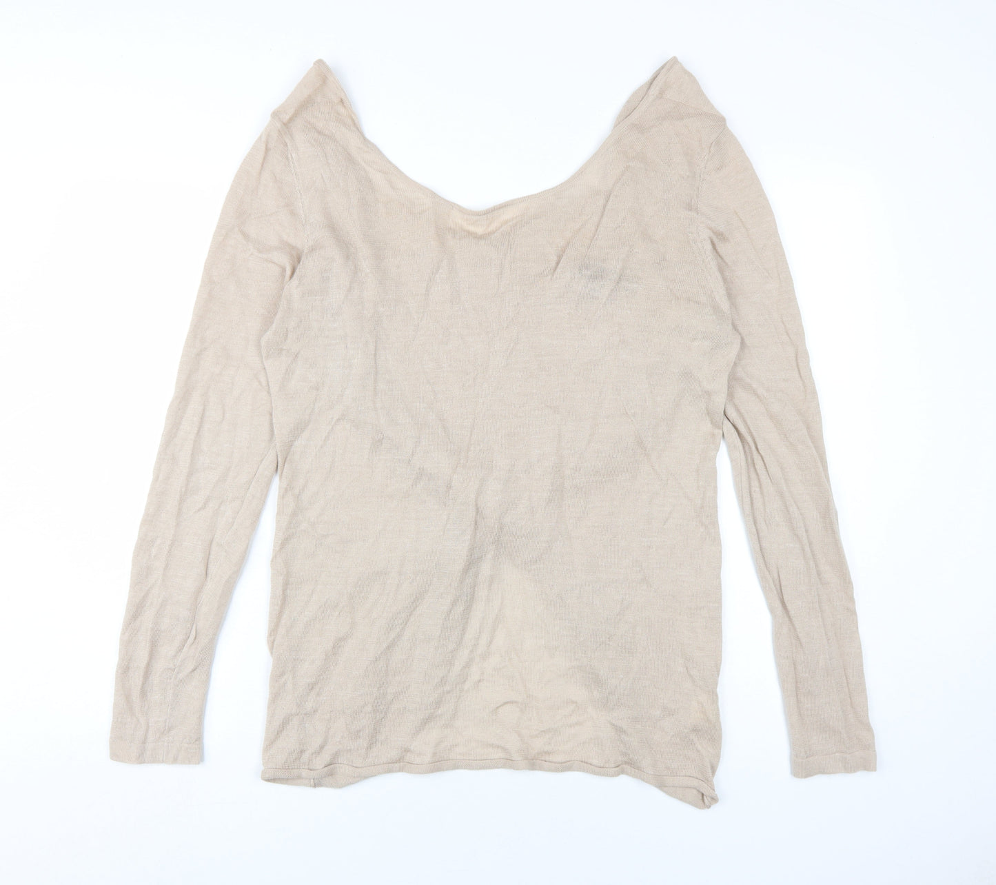 La Naturelle Women's Beige V-Neck Top - Size 2XL