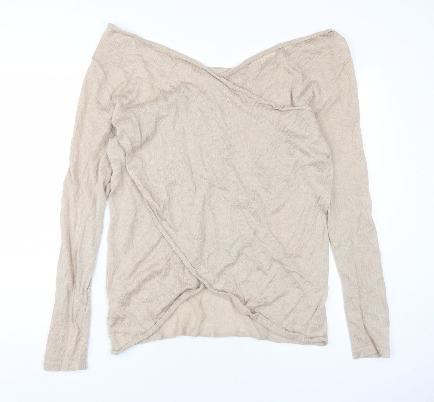 La Naturelle Women's Beige V-Neck Top - Size 2XL