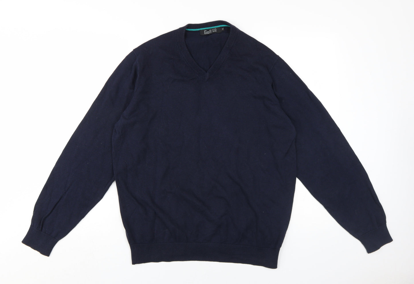 Golf Co Men's Blue V-Neck Pullover Jumper, Size M