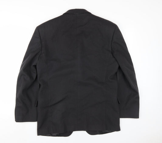 Aragona Men's Black Wool Cashmere Blazer Size 38R