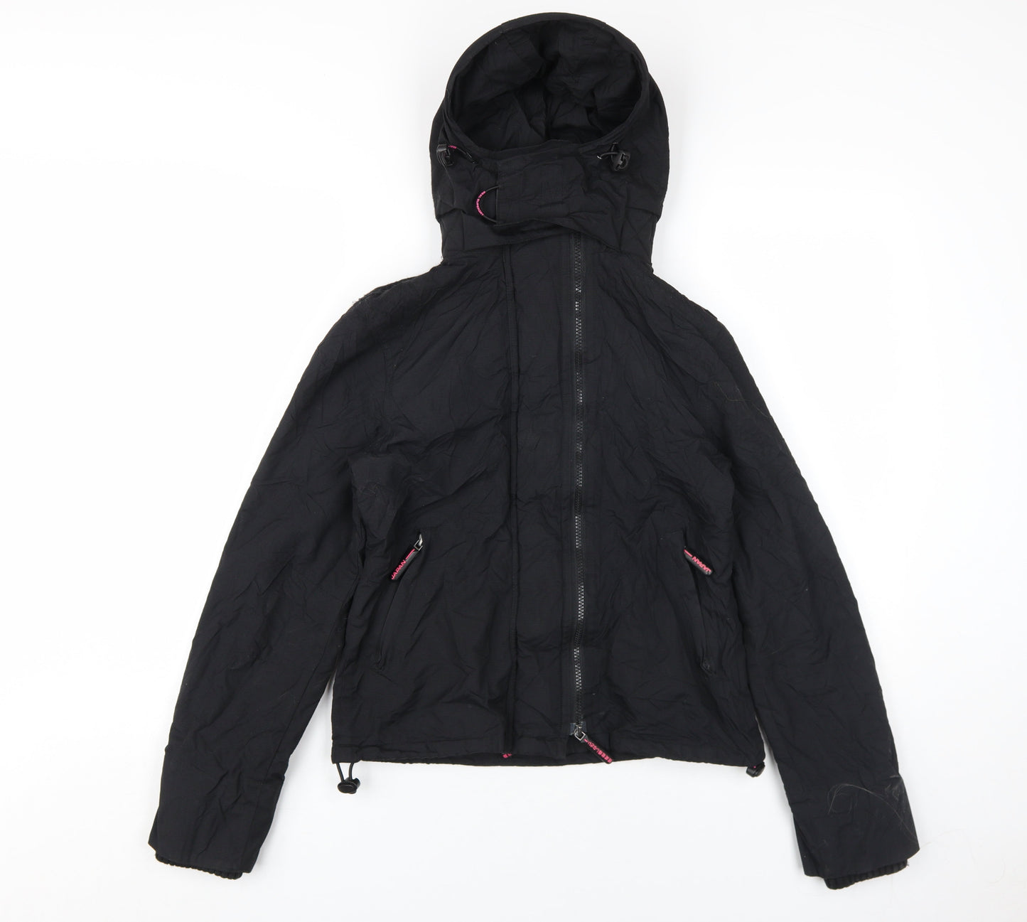 Superdry Women's Black Hooded Jacket, Size S, Casual