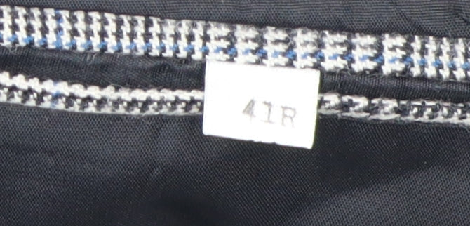 Austin Reed Men's Grey Check Double-Breasted Blazer 41R
