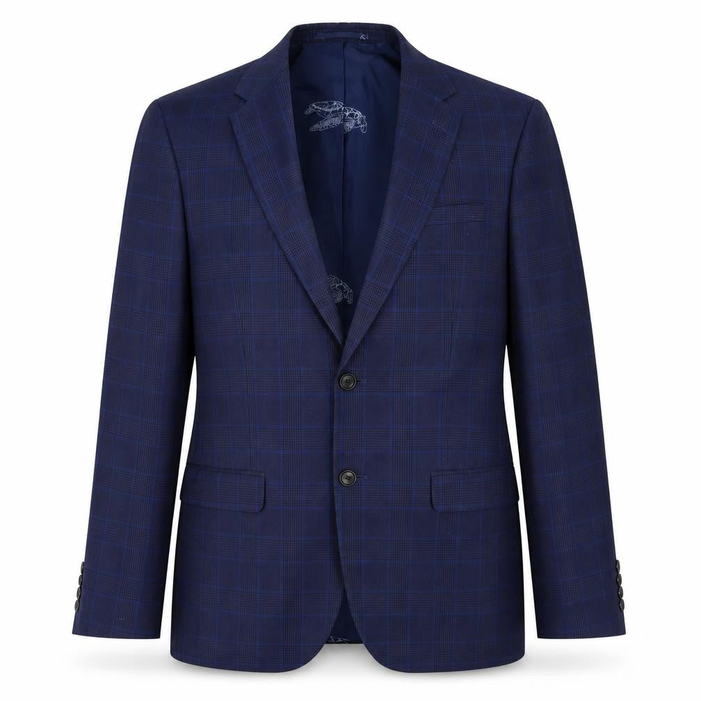 Mens 40 Chest Regular Moss London Blue Two-Button Blazer