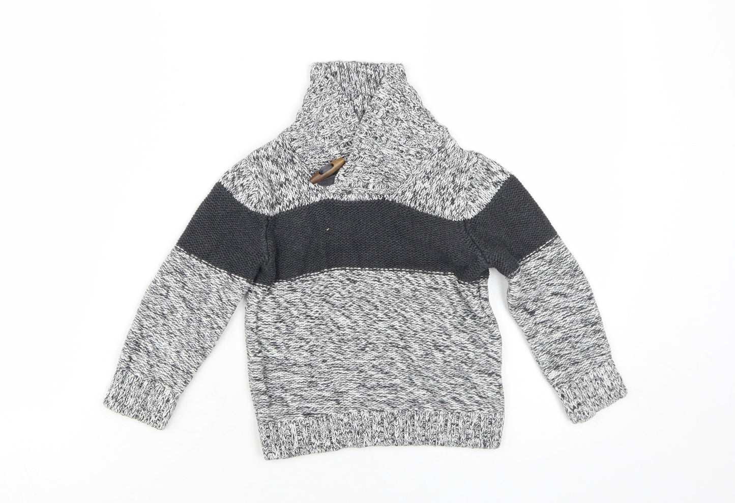 babyGap Boys Grey Colourblock Pullover Jumper 3 Years