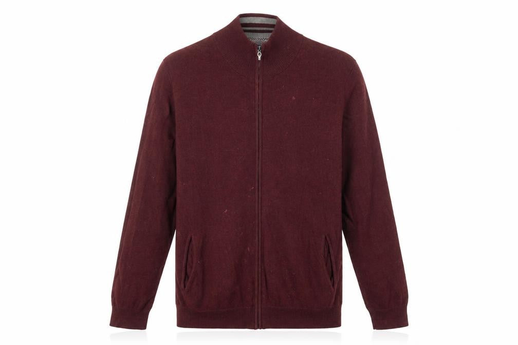 Front view of ESPRIT Men's Red Full Zip Jumper XL