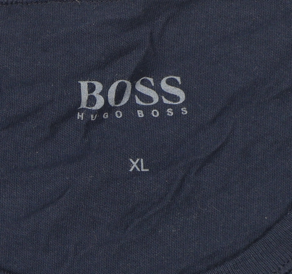 Hugo Boss Men's Blue XL Crew Neck T-Shirt