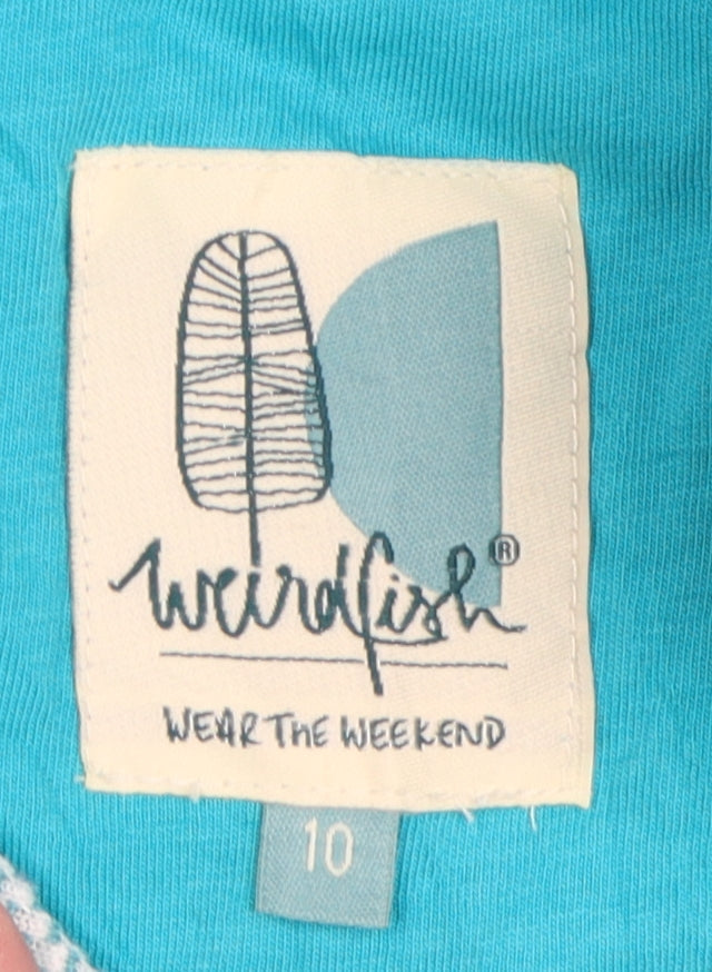 Weird Fish Women's Blue Casual Mid-Length Jacket