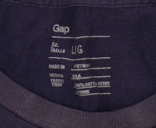 Gap Men's Blue Striped Short Sleeve T-Shirt L
