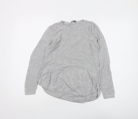 DECJUBA KIDS Girls Grey Long Sleeve Crew Neck T-Shirt