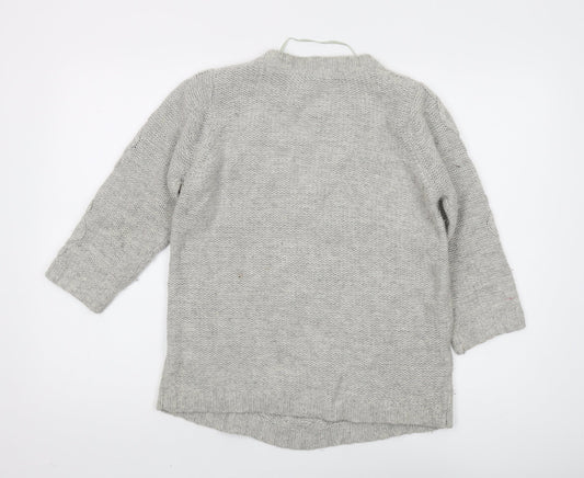 White Stuff Women’s Grey Cable-Knit Jumper Size 12