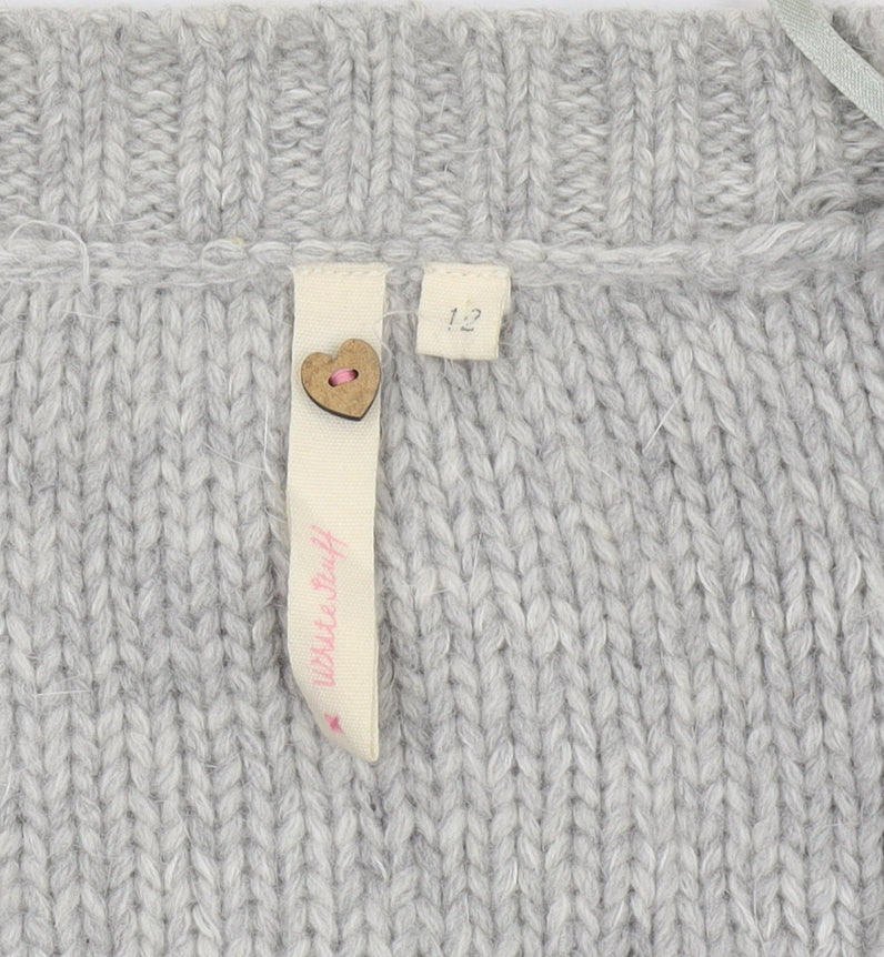 White Stuff Women’s Grey Cable-Knit Jumper Size 12