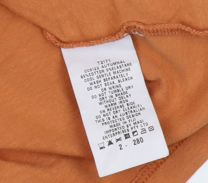 Kookai Women's Orange Basic T-Shirt Size 6