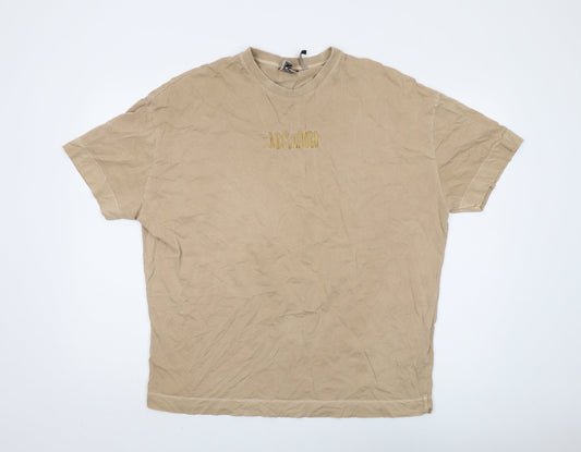 Reclaimed Vintage Mens Beige Crew Neck T-Shirt S