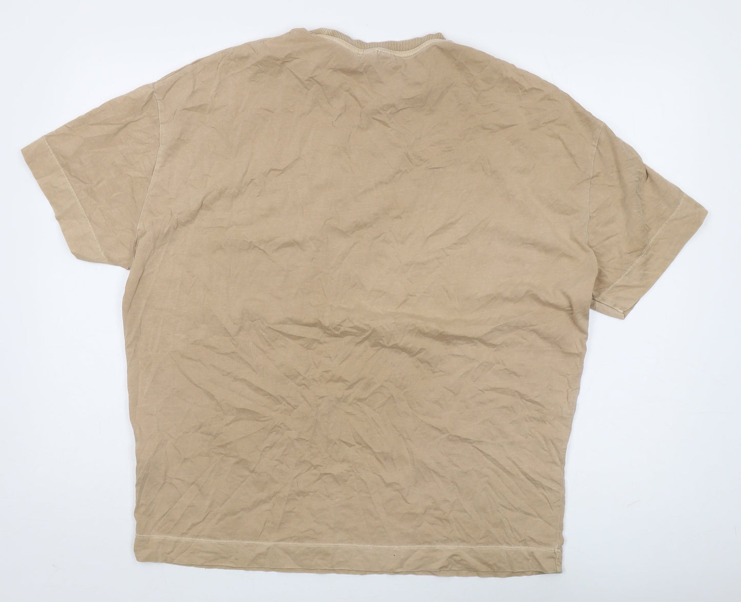 Reclaimed Vintage Mens Beige Crew Neck T-Shirt S