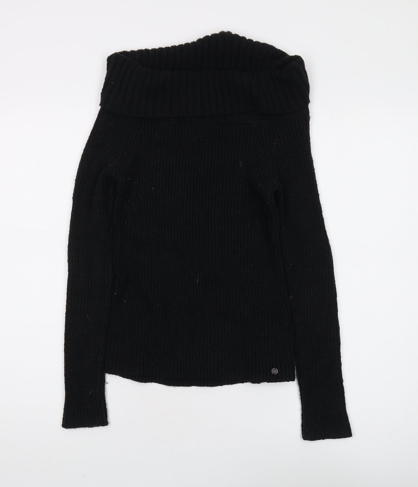 Hollister Women's Black Roll Neck Jumper - Size S