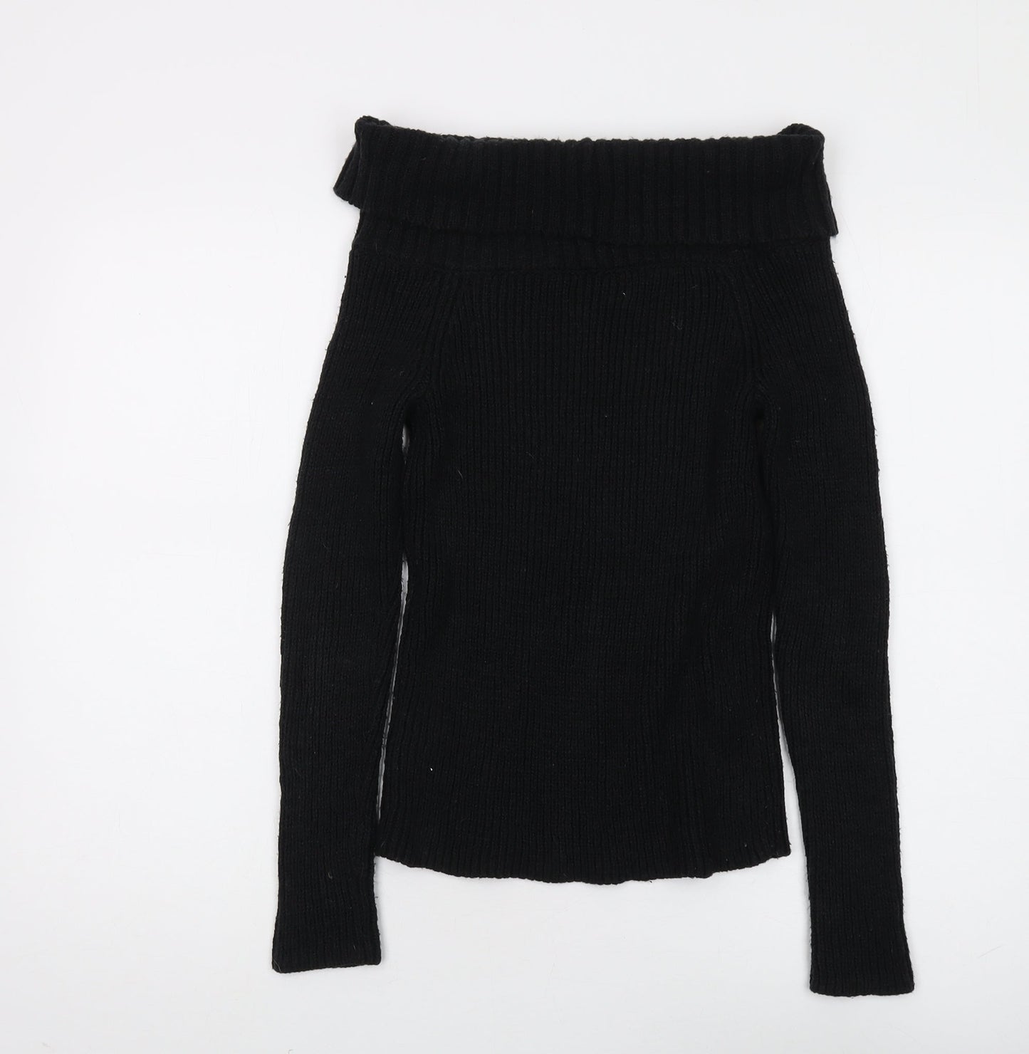 Hollister Women's Black Roll Neck Jumper - Size S