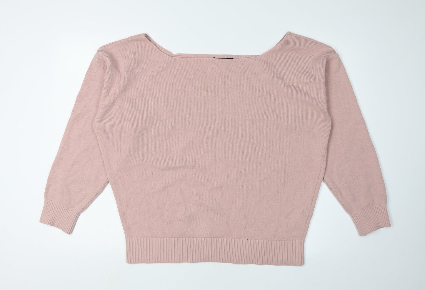 Nasty Gal Women's Pink Boat Neck Pullover Jumper L