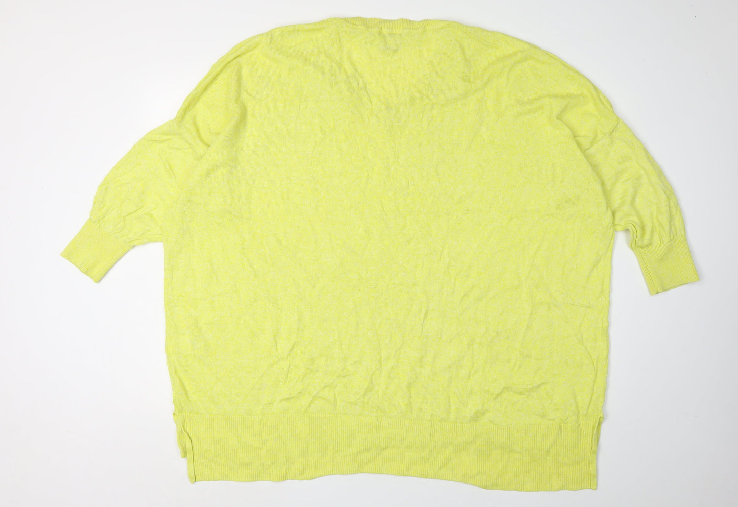 H&M Women's Yellow V-Neck Pullover Jumper, 3XL