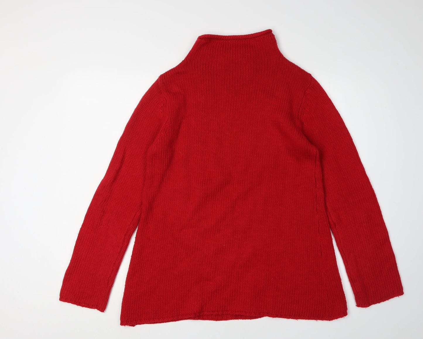 Gina Tricot Women's Red Cable-Knit Jumper, L