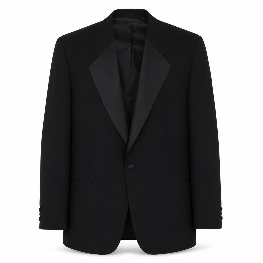 Greenwoods Classic Men's Black Blazer, Size 42R, Shawl Lapel