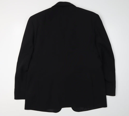 Greenwoods Classic Men's Black Blazer, Size 42R, Shawl Lapel