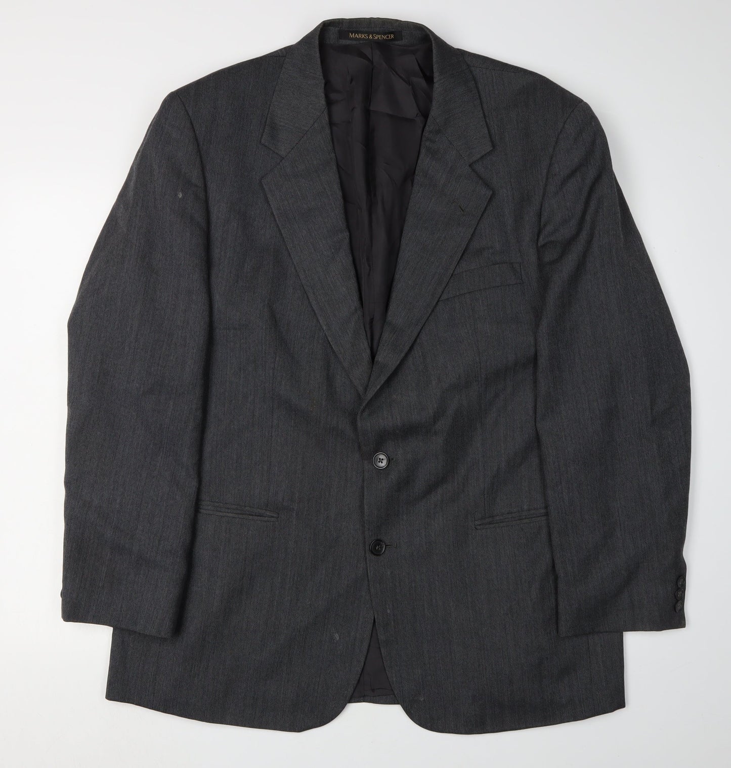 Marks and Spencer Men's Grey Blazer, Size 44R, Vintage