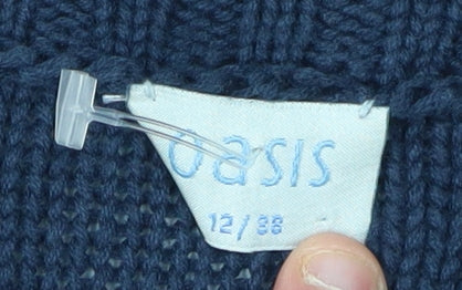 Oasis Women's Blue Cardigan, Size 12, Cotton Blend