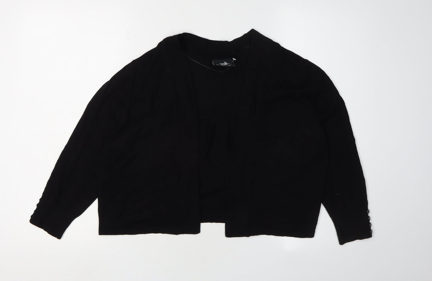 Wallis Women's Black Cardigan M Viscose Knit Long Sleeve