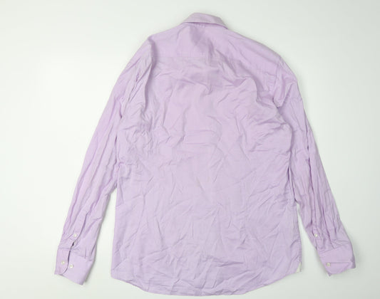 Hugo Boss Men's Purple Slim Fit Dress Shirt Size 16