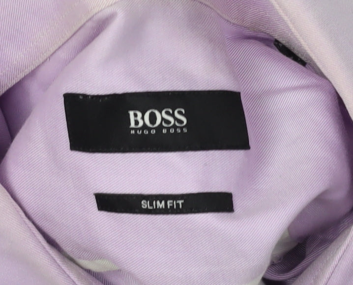 Hugo Boss Men's Purple Slim Fit Dress Shirt Size 16