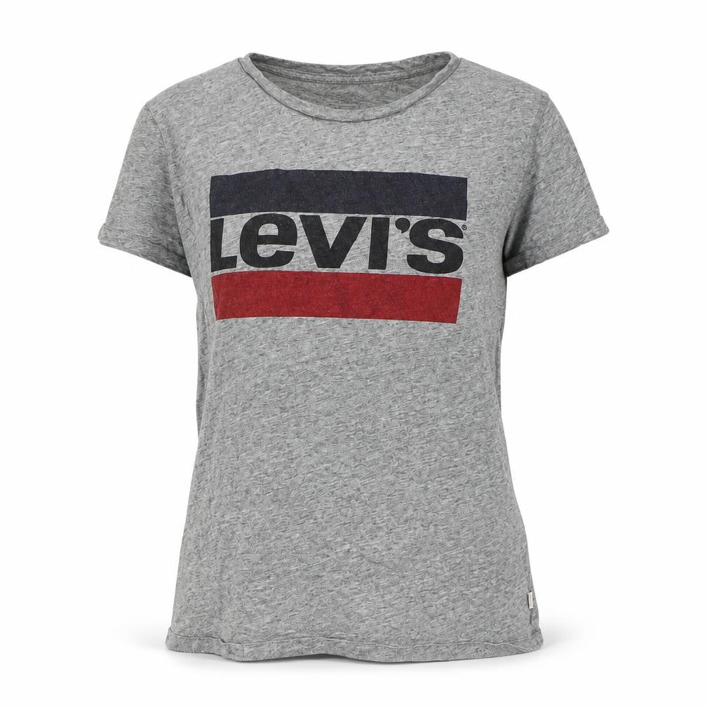 Unisex Adultss UK Size M Levi's Grey 100% Cotton T-Shirt