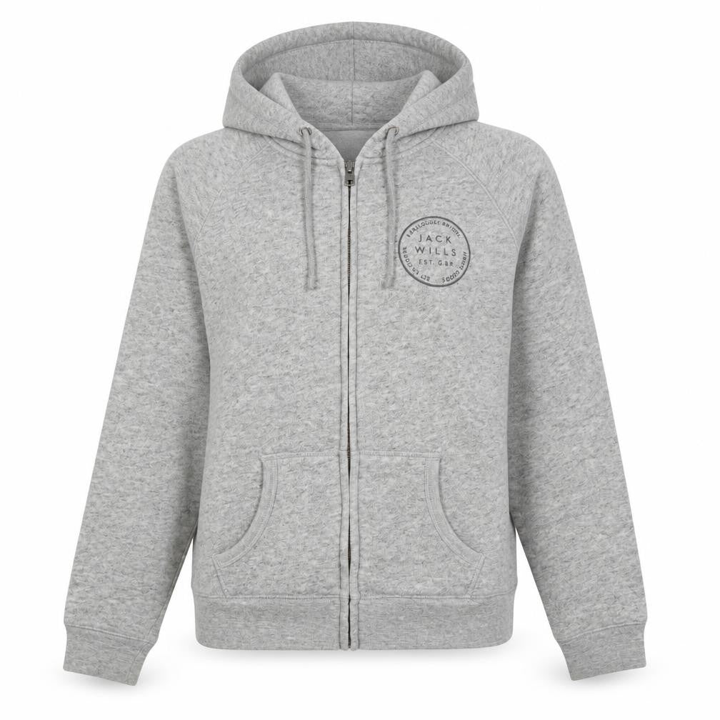 Womens UK 12 Regular Jack Wills Grey Full Zip Hoodie