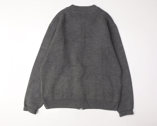 Premier Man Grey Full Zip XL Knit Jumper for Men